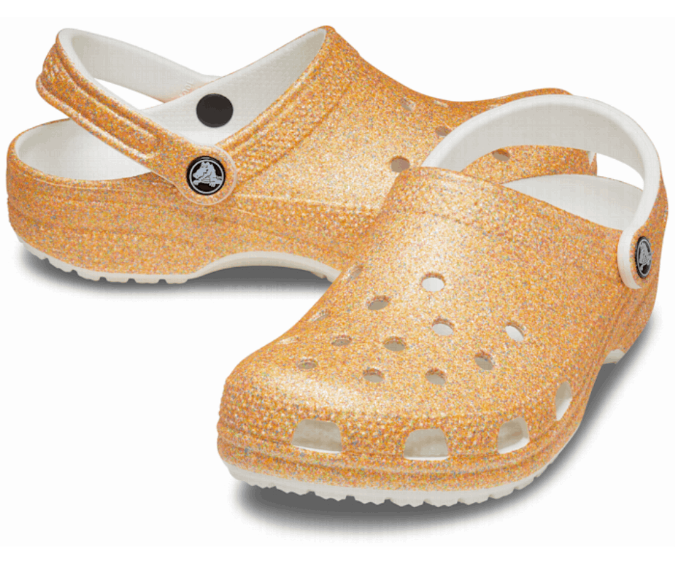 Crocs Classic Glitter Clog Orange Sorbet Glitter